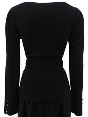 2006 Logo Button Knit Set in Black