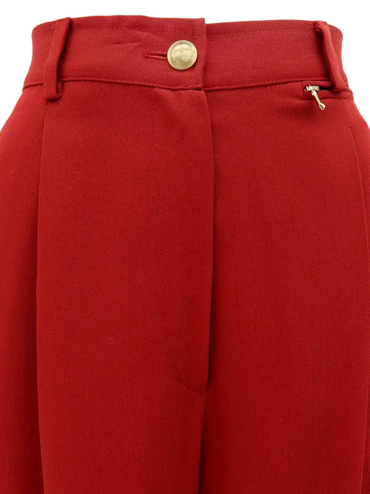 ロゴボタンテーパードパンツ　レッド