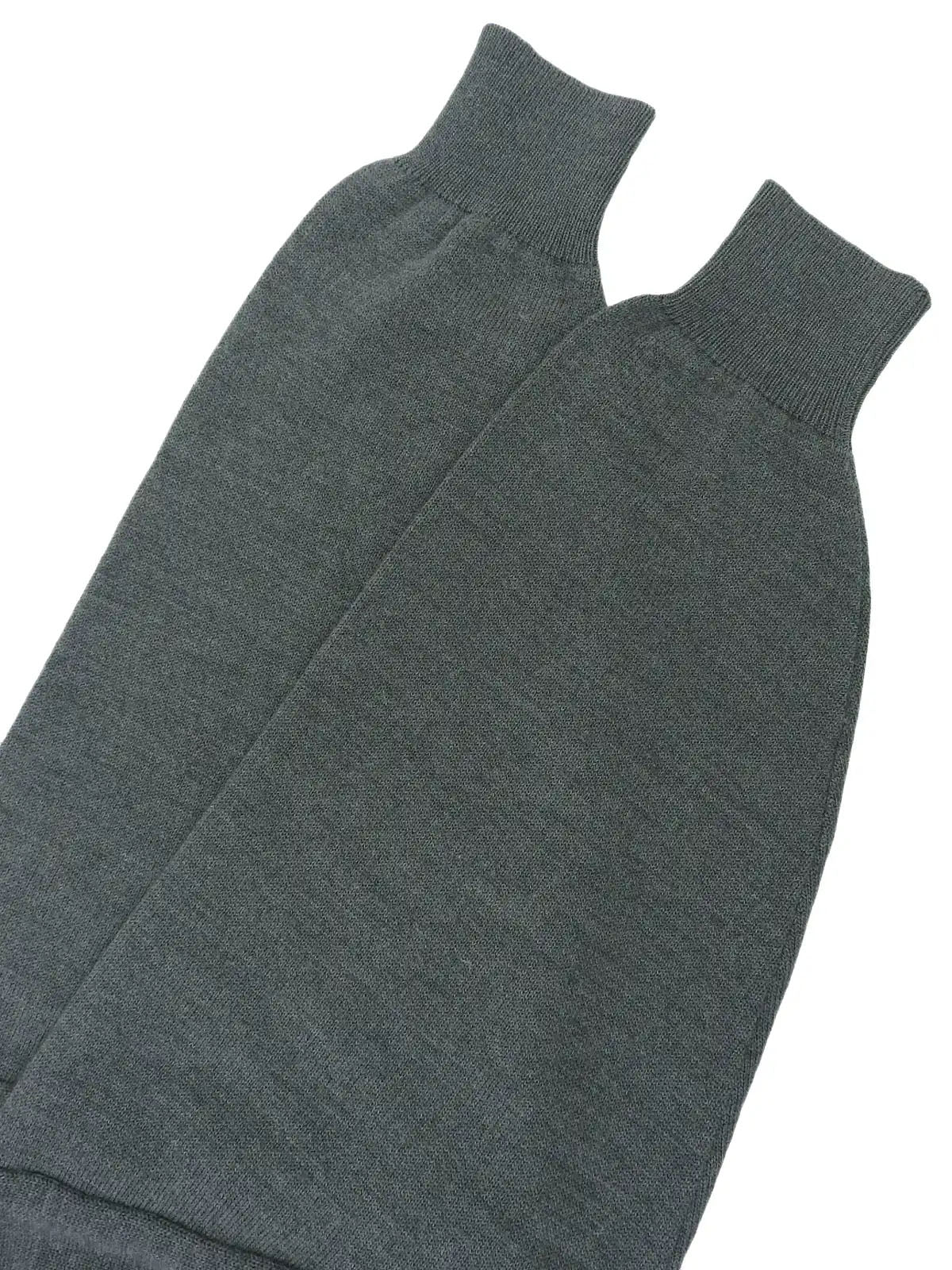 ロゴ刺繍長袖ニットトップス グレー