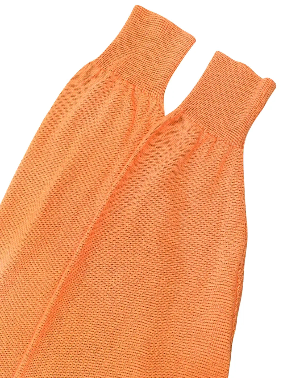 ロゴ刺繍長袖ニットトップス コーラルオレンジ