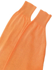 ロゴ刺繍長袖ニットトップス コーラルオレンジ