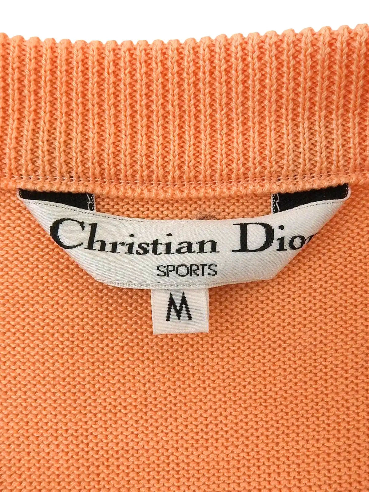 Logo Embroidered Long Sleeve Knit Top in Coral Orange