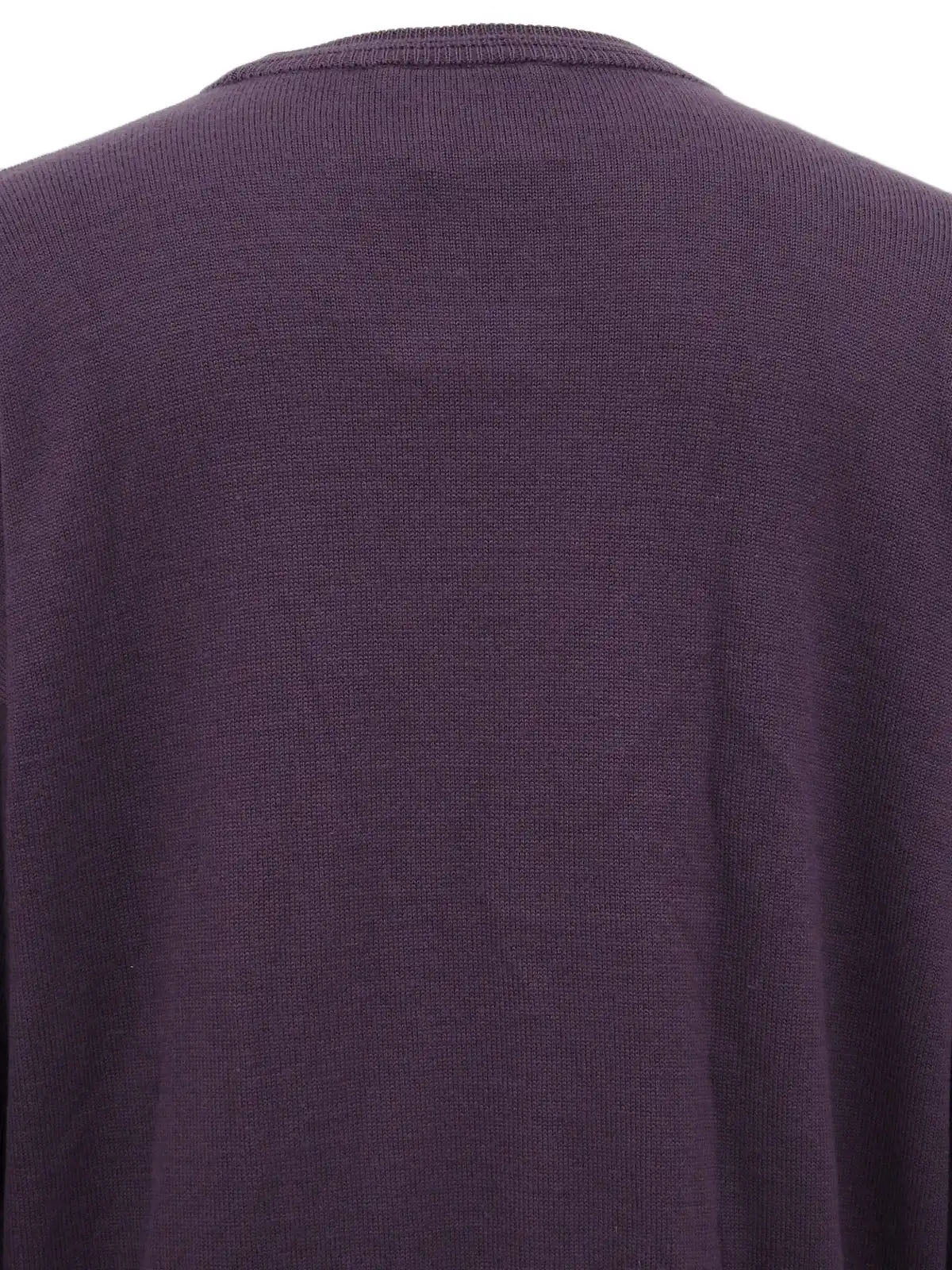 Purple logo embroidered long sleeve knit top