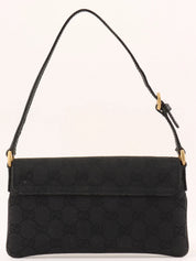 Canvas GG Pattern Studded Handbag in Black