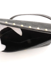 Canvas GG Pattern Studded Handbag in Black