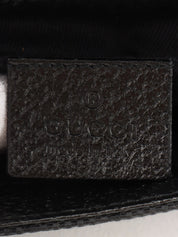 Canvas GG Pattern Studded Handbag in Black