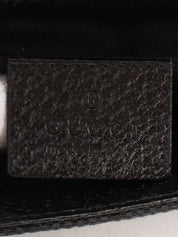 Canvas GG Pattern Studded Handbag in Black