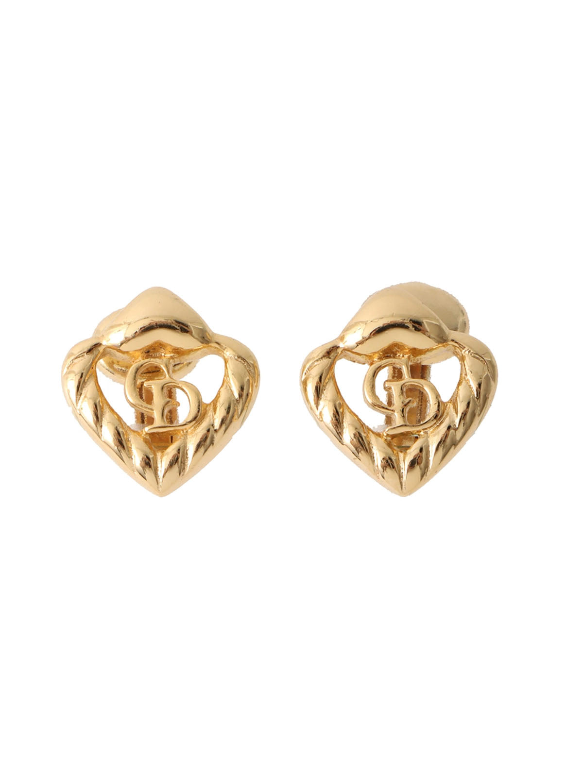 Heart Cutout Logo Earrings Gold