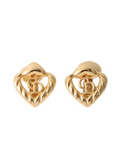 Heart Cutout Logo Earrings Gold