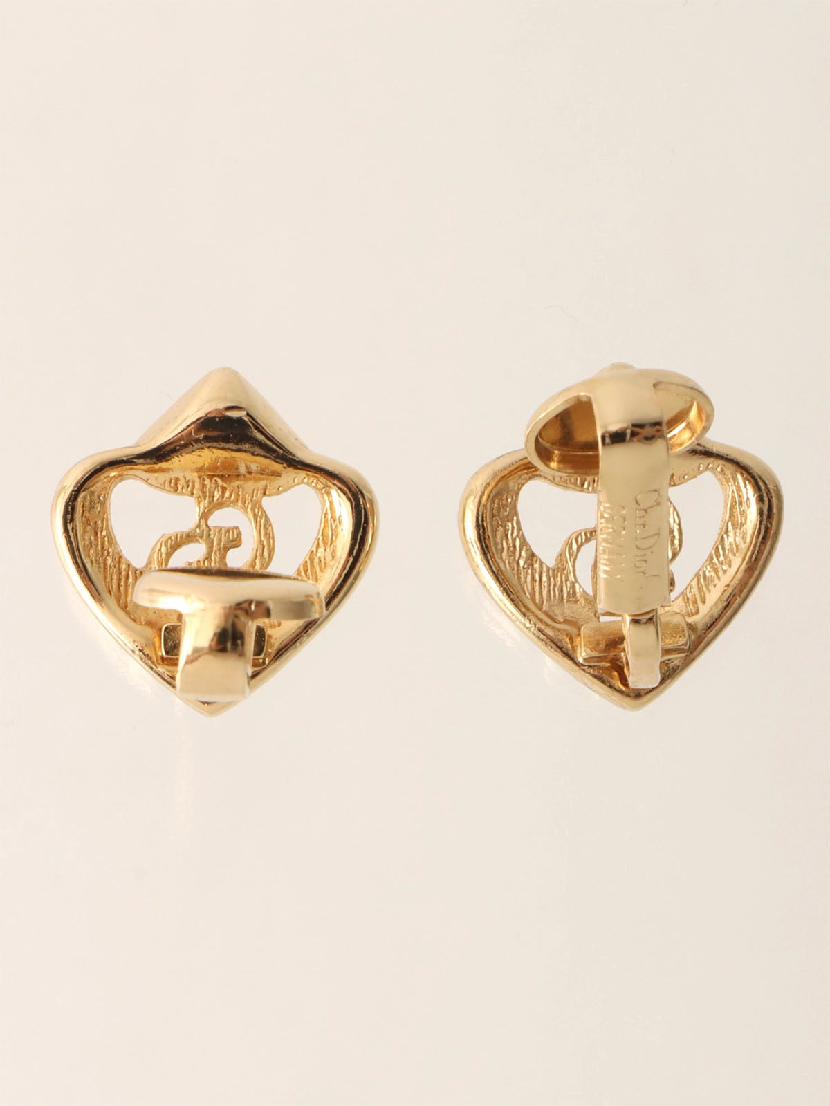 Heart Cutout Logo Earrings Gold