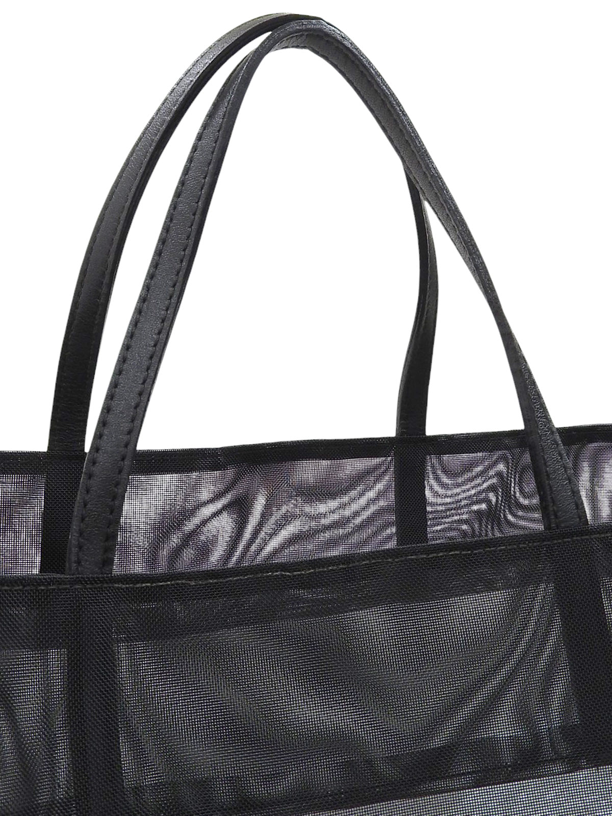 ロゴプレートメッシュトートバッグ ブラック