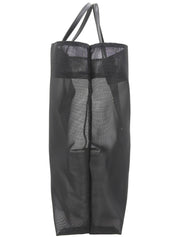 ロゴプレートメッシュトートバッグ ブラック