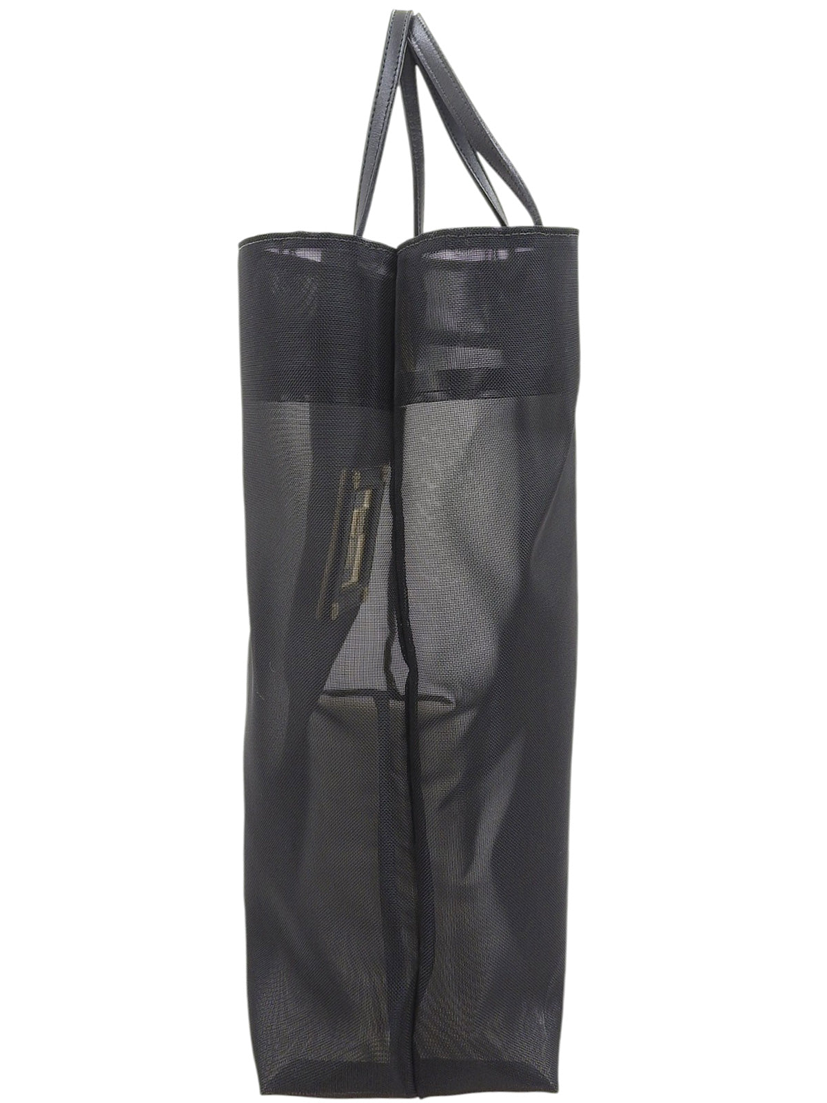 ロゴプレートメッシュトートバッグ ブラック