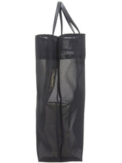 ロゴプレートメッシュトートバッグ ブラック