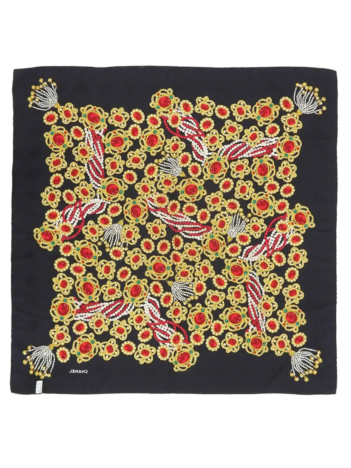 グリポワジュエリーパターンスカーフ ブラック/マルチ