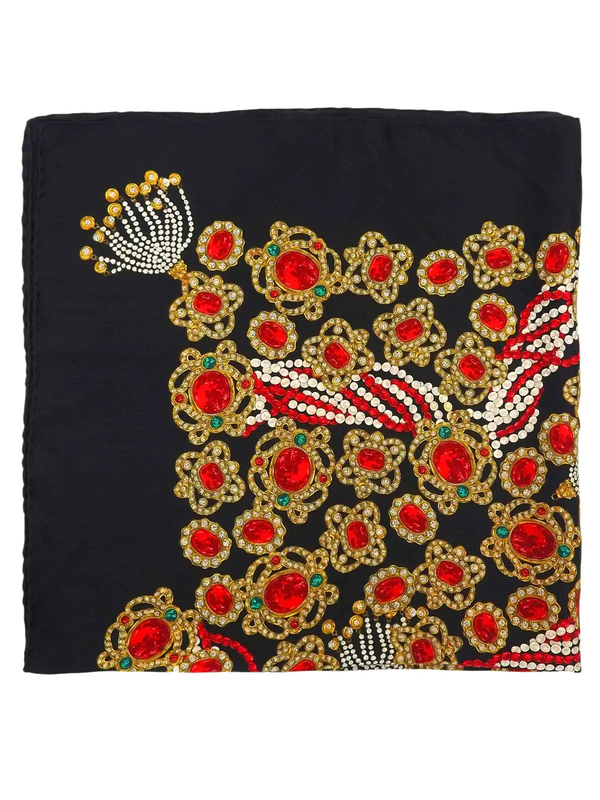 グリポワジュエリーパターンスカーフ ブラック/マルチ