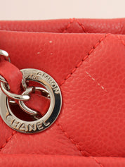 2014 Caviar Skin CC Mark Stitch Chain Tote Bag, Salmon Pink