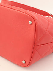 2014 Caviar Skin CC Mark Stitch Chain Tote Bag, Salmon Pink
