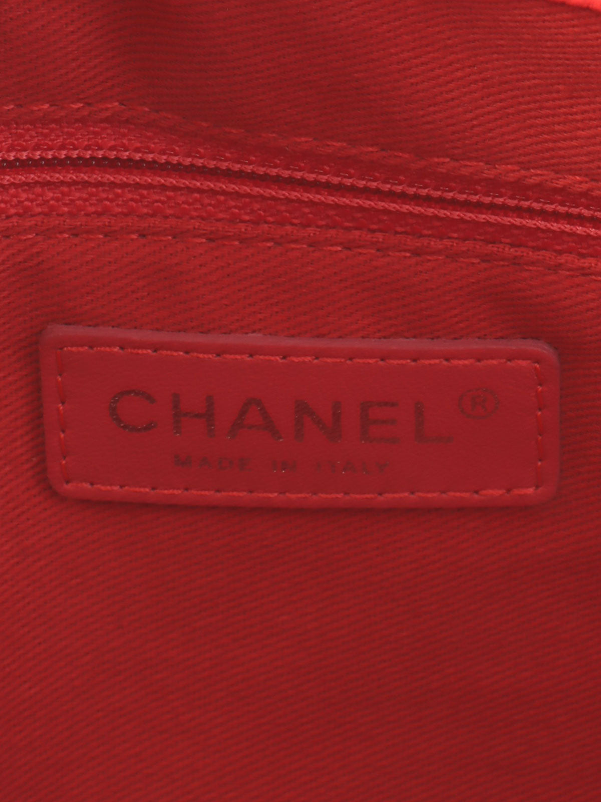 2014 Caviar Skin CC Mark Stitch Chain Tote Bag, Salmon Pink
