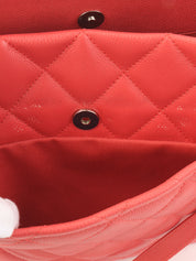 2014 Caviar Skin CC Mark Stitch Chain Tote Bag, Salmon Pink