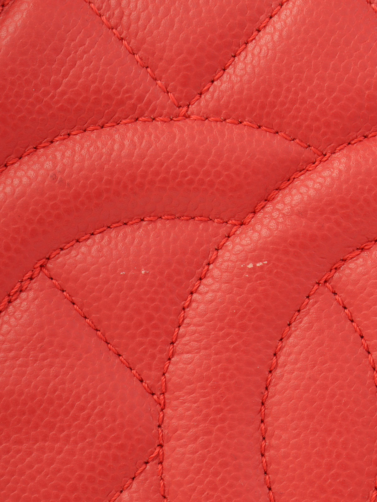 2014 Caviar Skin CC Mark Stitch Chain Tote Bag, Salmon Pink