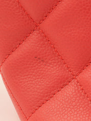 2014 Caviar Skin CC Mark Stitch Chain Tote Bag, Salmon Pink