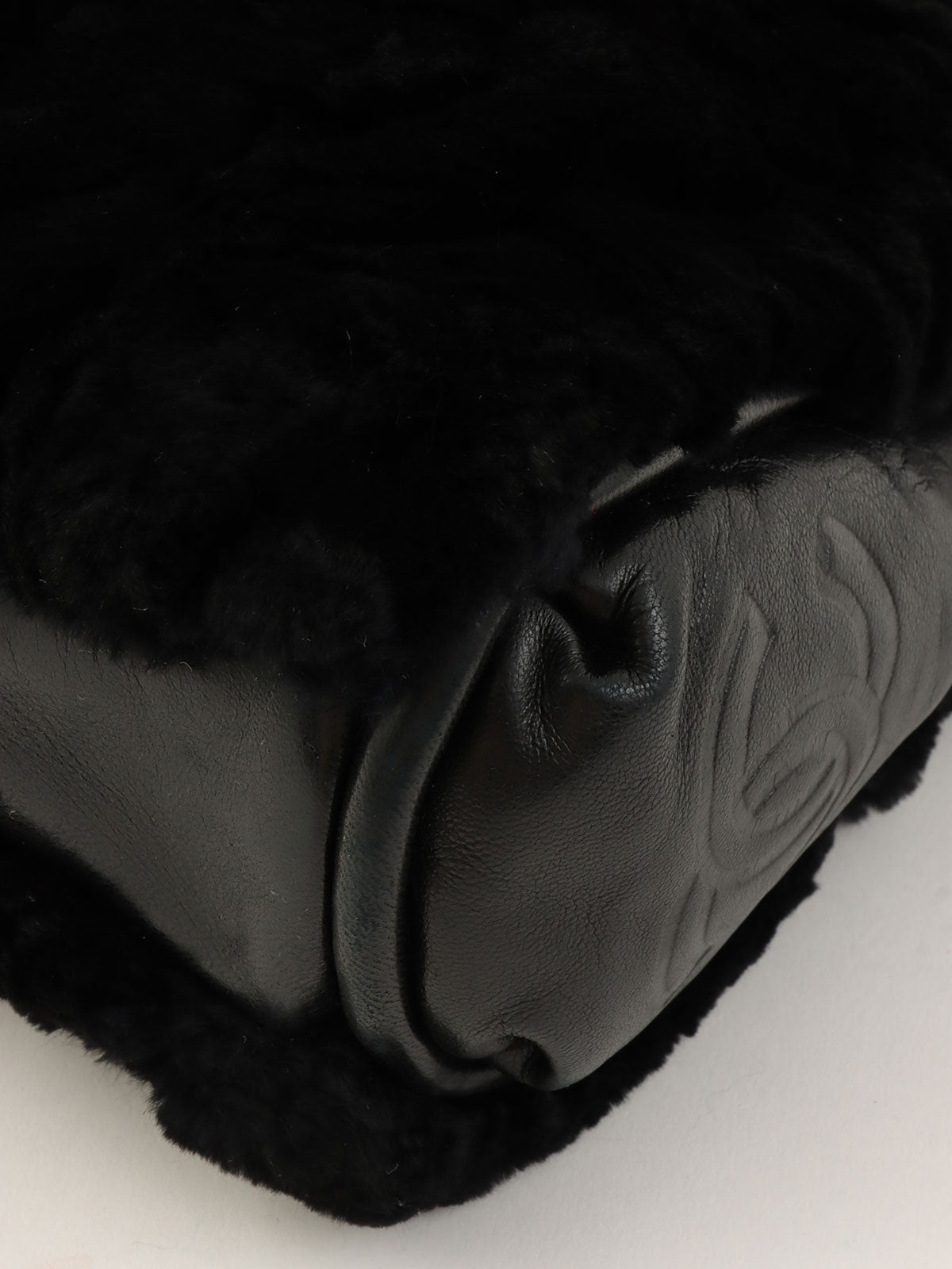 2007年頃 ファーCCマークチャームチェーンショルダーバッグ ブラック