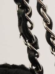 2007年頃 ファーCCマークチャームチェーンショルダーバッグ ブラック