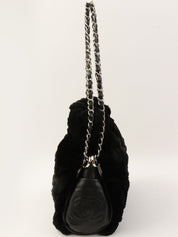 2007年頃 ファーCCマークチャームチェーンショルダーバッグ ブラック