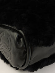 2007年頃 ファーCCマークチャームチェーンショルダーバッグ ブラック