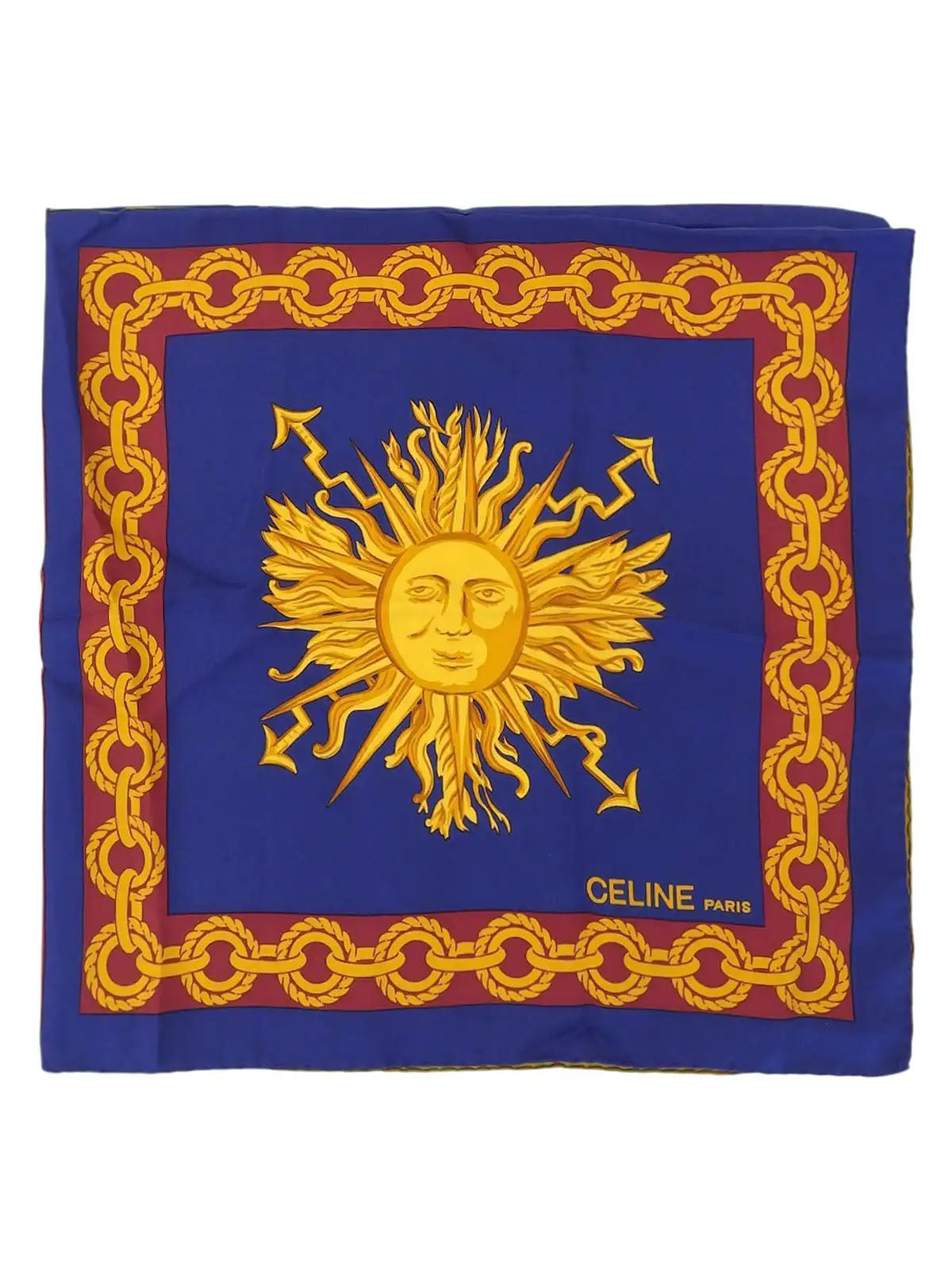 Macadam logo multi-motif scarf in navy/burgundy/multi