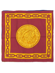 Macadam logo multi-motif scarf in navy/burgundy/multi
