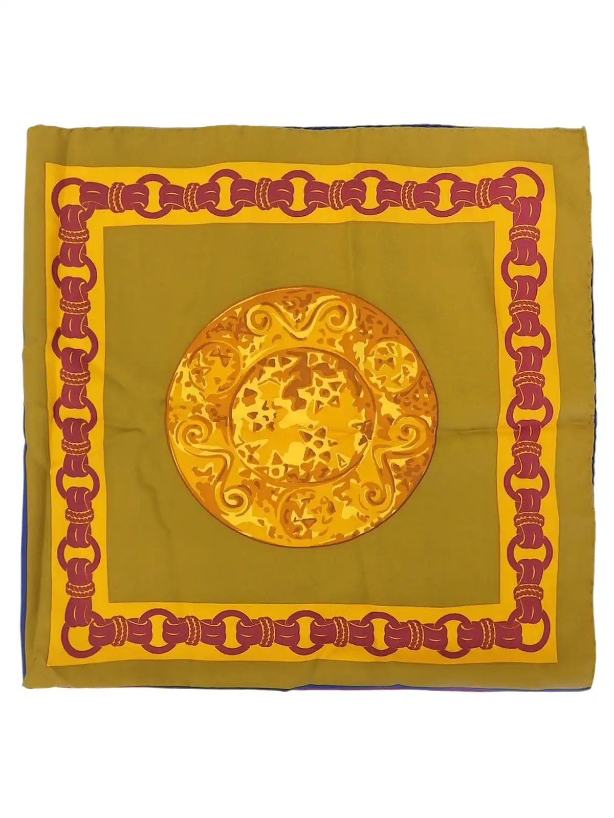 Macadam logo multi-motif scarf in navy/burgundy/multi
