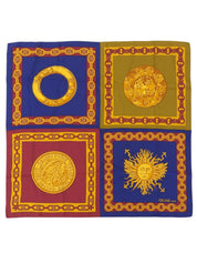 Macadam logo multi-motif scarf in navy/burgundy/multi