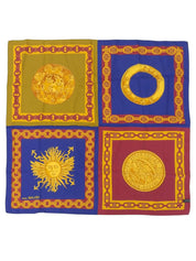 Macadam logo multi-motif scarf in navy/burgundy/multi