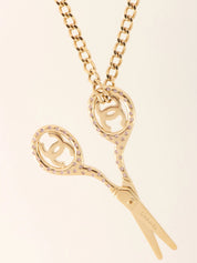 2002年製 ラインストーンシザーモチーフCCマークネックレス ゴールド