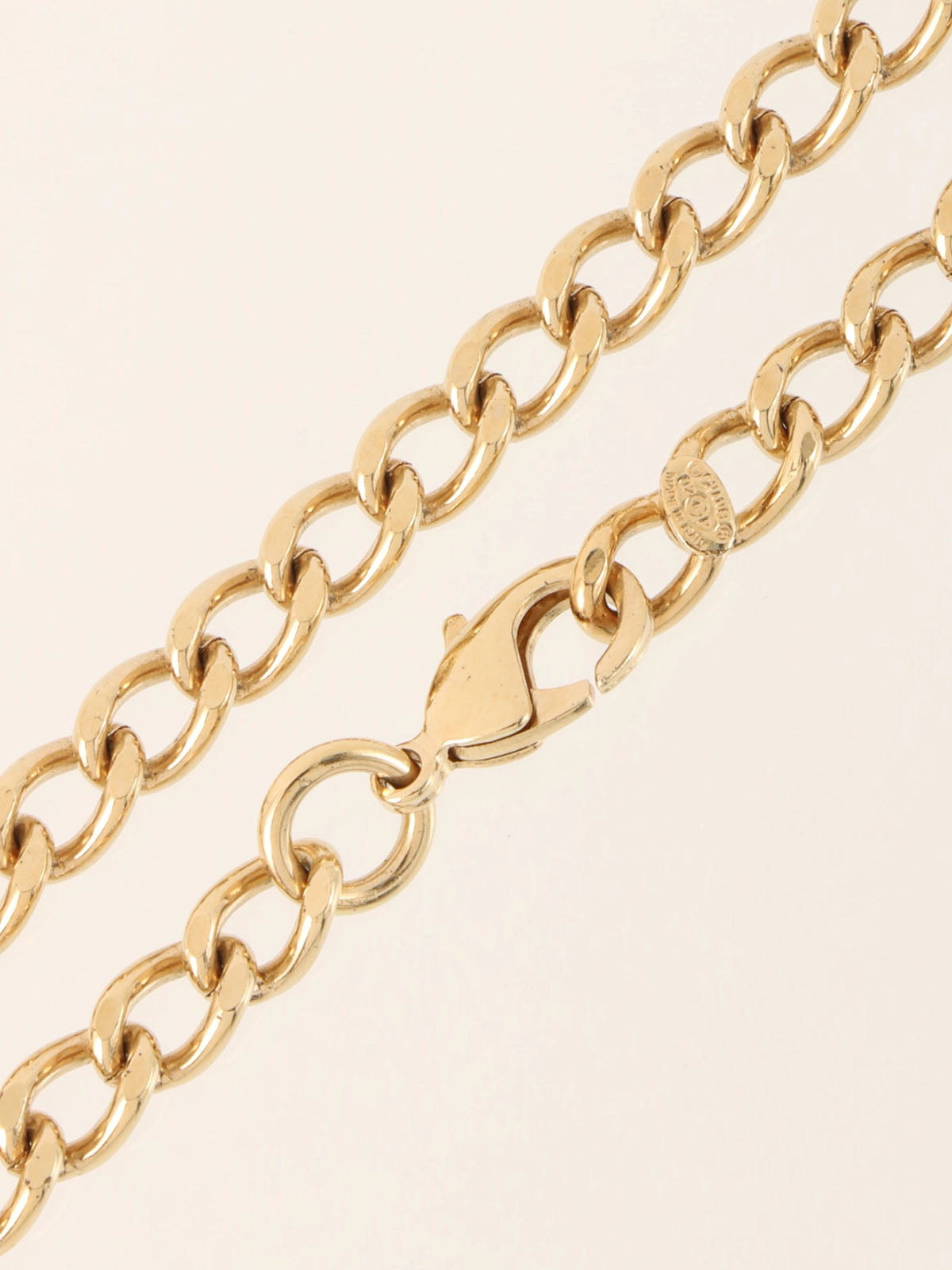 2002年製 ラインストーンシザーモチーフCCマークネックレス ゴールド