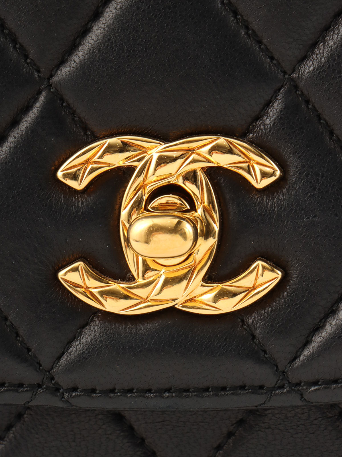 1992 CC Turnlock Handbag Black