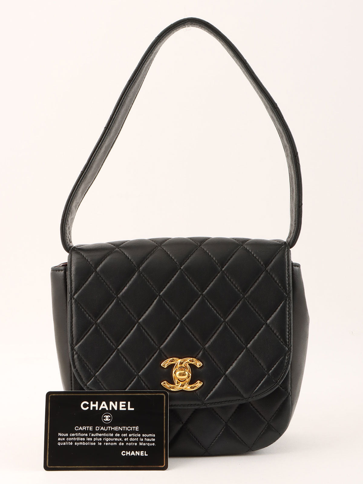 1992 CC Turnlock Handbag Black
