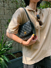 1992年頃製 CCターンロックハンドバッグ ブラック