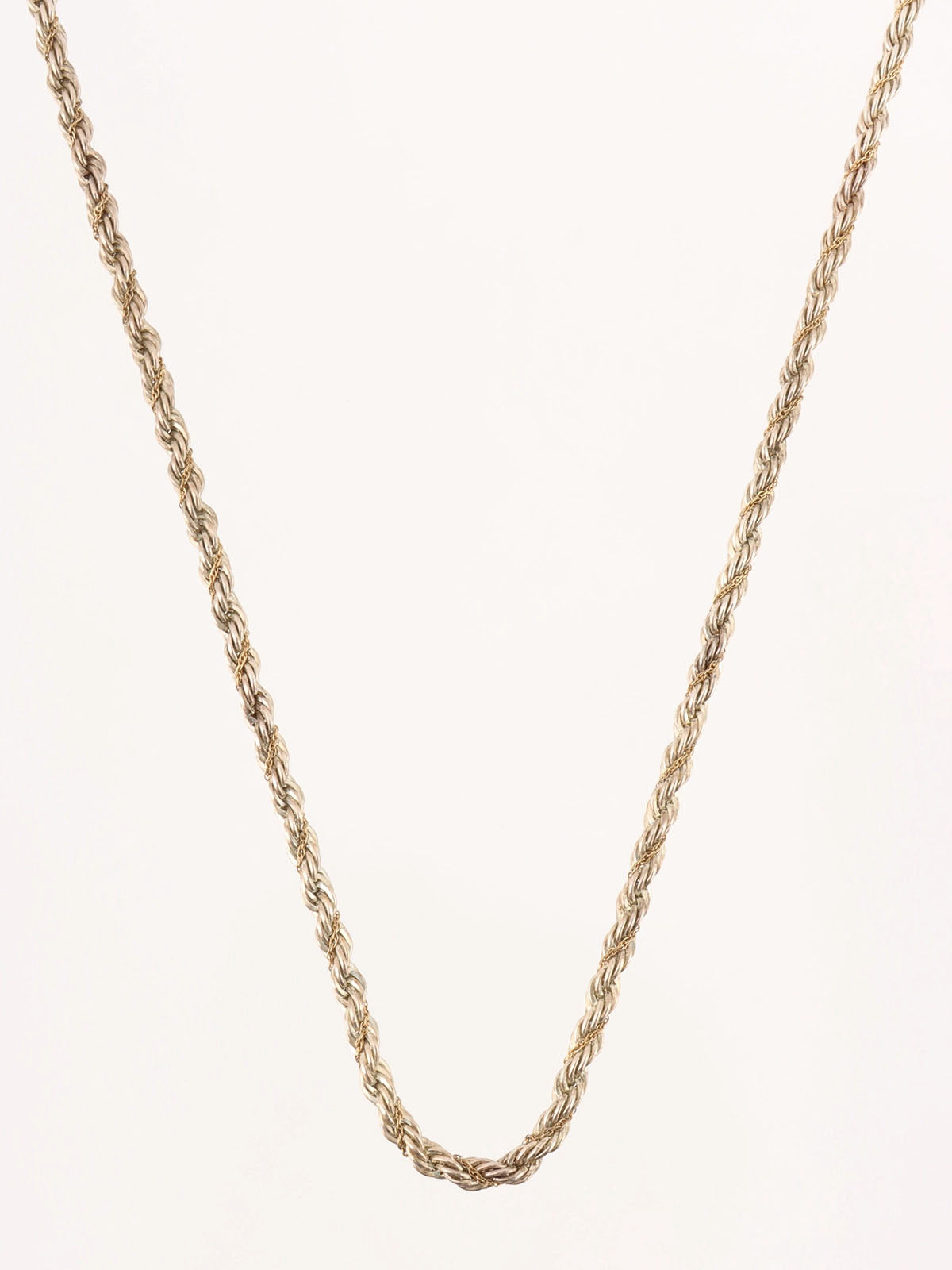 18K925ツイストロープチェーンネックレス　シルバー／ゴールド