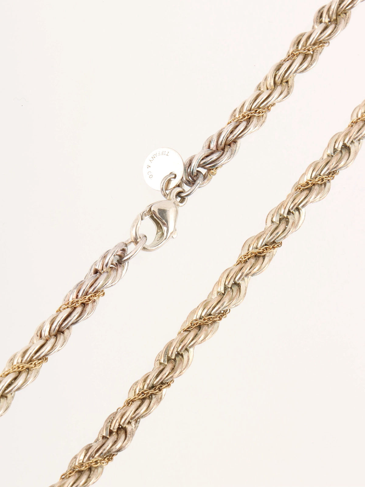 18K925ツイストロープチェーンネックレス　シルバー／ゴールド