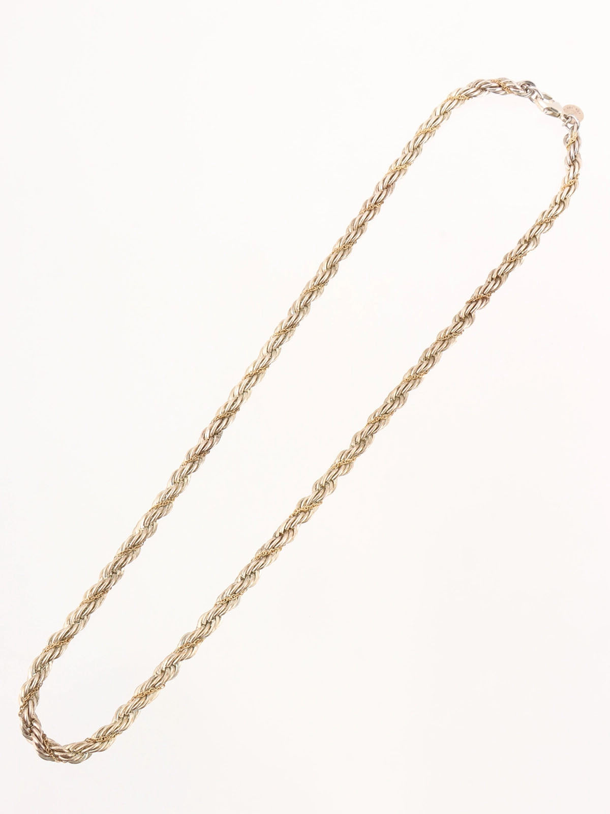 18K925ツイストロープチェーンネックレス　シルバー／ゴールド