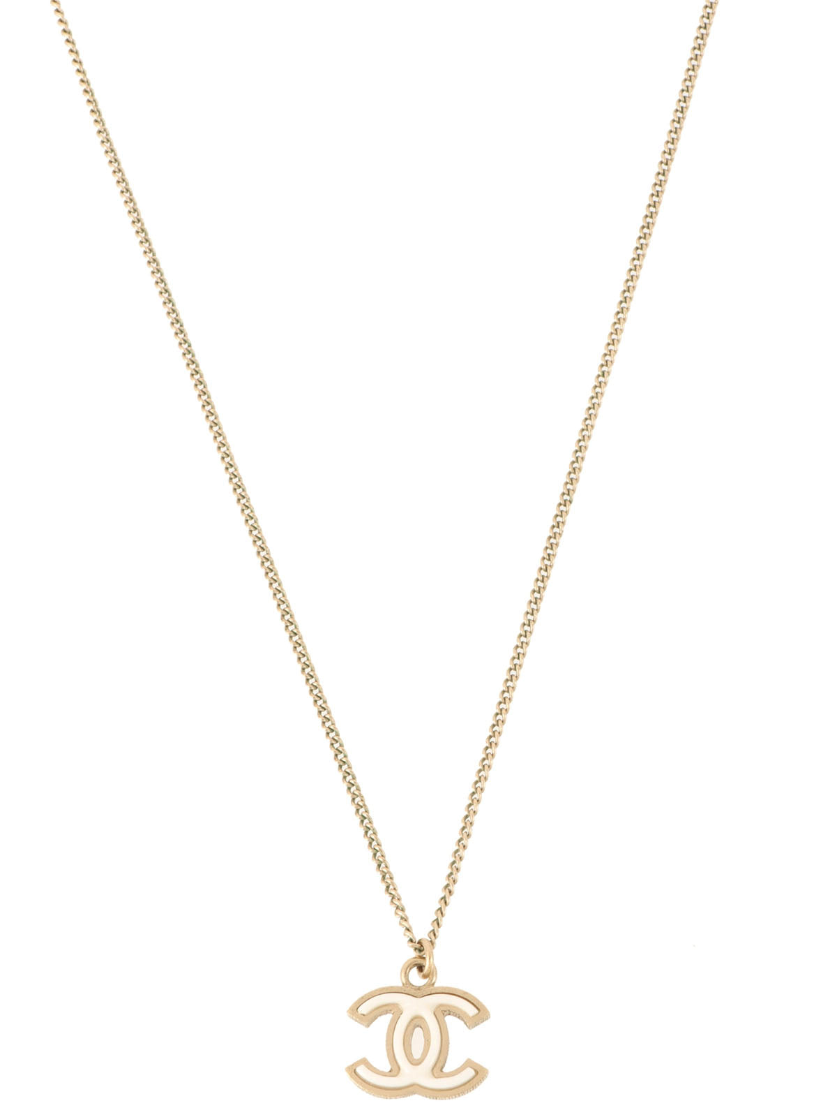 2009 CC Mark Necklace White/Gold