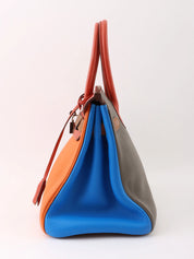 2012 Birkin Harlequin 30 Orange/Blue/Gray