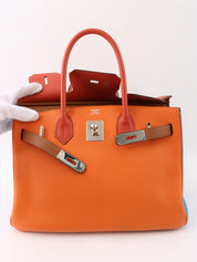 2012 Birkin Harlequin 30 Orange/Blue/Gray