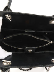 2011 Caviar Skin CC Mark Stitch 2-Way Tote Bag, Black