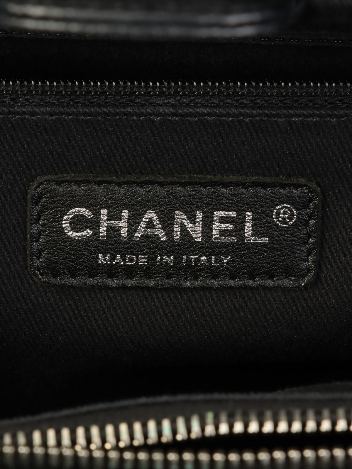 2011 Caviar Skin CC Mark Stitch 2-Way Tote Bag, Black