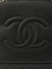 2011 Caviar Skin CC Mark Stitch 2-Way Tote Bag, Black