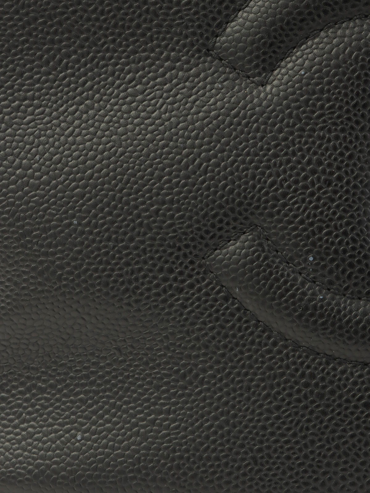 2011 Caviar Skin CC Mark Stitch 2-Way Tote Bag, Black